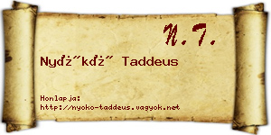 Nyókó Taddeus névjegykártya